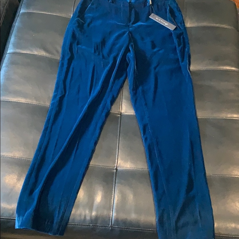 Elite Tahari Teal Velvet Alanis Pant Size 0